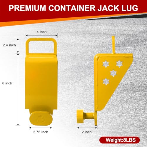 Image of 2025 New Upgraded Shipping Container Jack Lug - Heavy-Duty Storage Container Leveler Booster with Portable U-Handle and Limiter, Suitable for Container Houses and Shipping Containers, Yellow