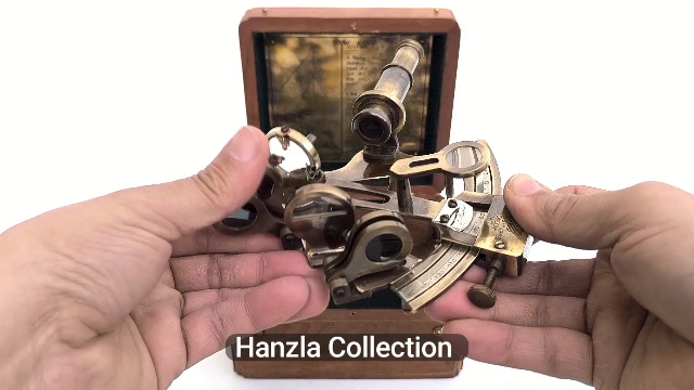 Amazon.com: Antique Brass Nautical Sextant with Wooden Box & Extra