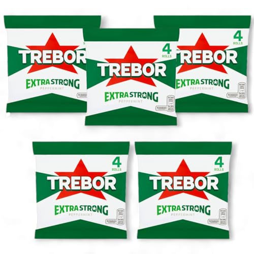 Trebor Extra Strong Mint Roll - Pack of 20 (5 pack x 4 rolls)
