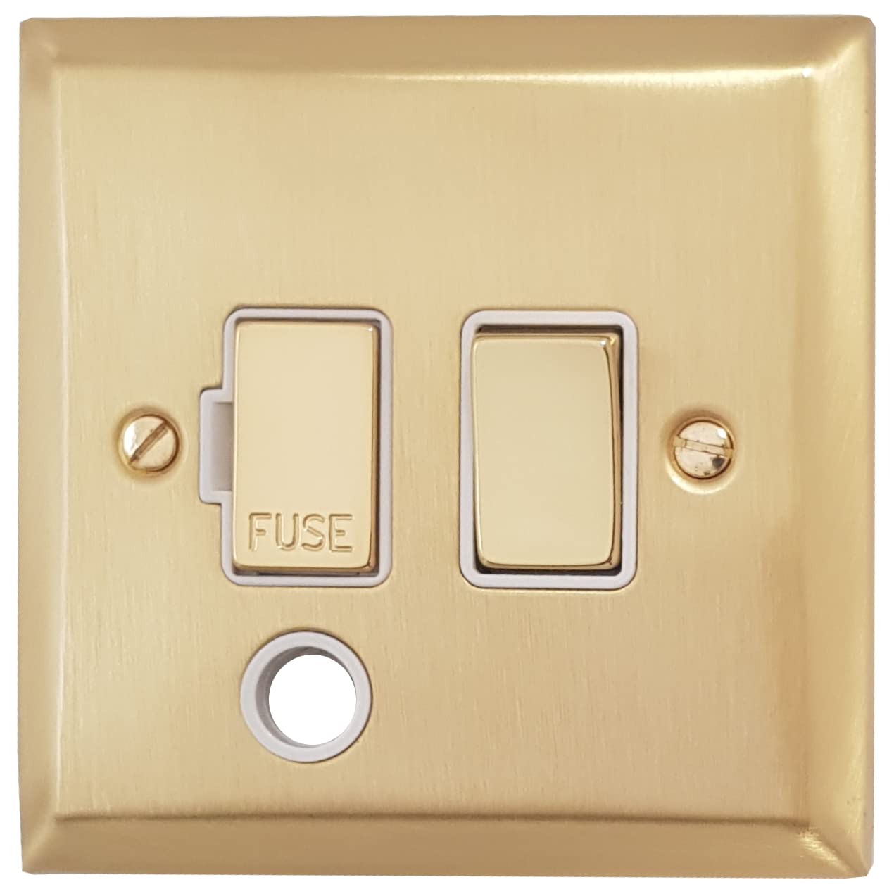 G&H Brassware G&H Ssb256 Spectrum Plate Satin Brushed Brass 1 Gang Fused Spur 13A Switched & Flex Outlet