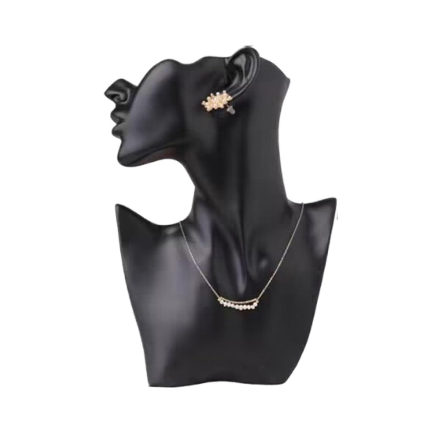 AZHKJKZH Jewelry Display Stand Resin Jewelry Display Stand Creative Head Bust Holder Organizer Storage Storage(Black)