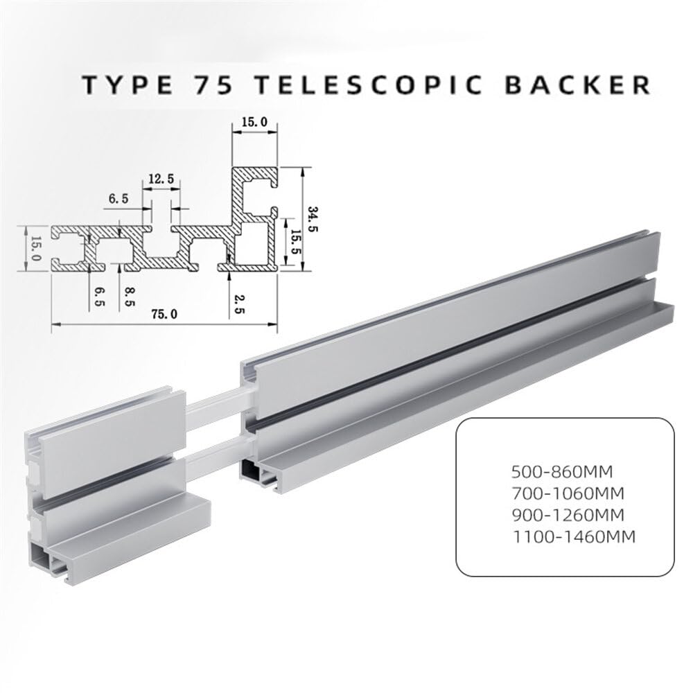 VIDOO Regulowana Prowadnica Piły Uciosowej Typ 75 z Miarą Laserową Akcesoria Stolarskie Szyna Miter Gauge-600mm