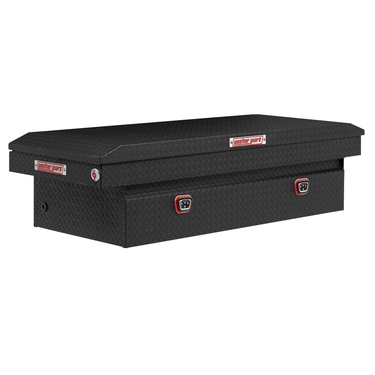 Weather Guard Model 117-52-04 Saddle Truck Box, Aluminum, For Full-Size Trucks, Extra Wide, Textured Matte Black, 15.5 cu ft capacity
