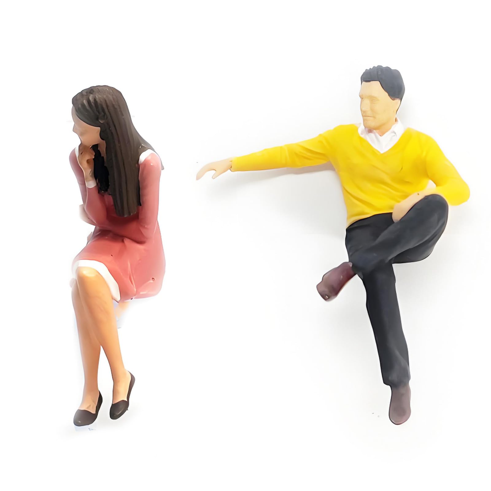 FGDTREE Attractive Small Resin Figurines in Seat Positions 1: 64 Tiny Human Statues Great for Terrariums & Interior Designs Decors Miniature Figurines