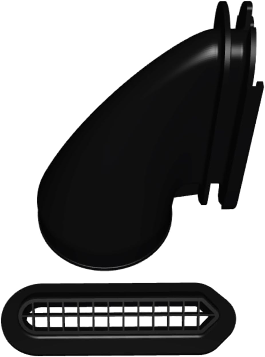 4 Inch Diesel Heater Tent Door Duct Nozzle, 100mm ABS Air Vent Adapter, Secure Installation for Tents, Vans, Campers (Black)