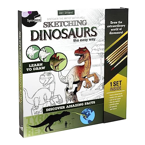 SpiceBox Adult Art Craft & Hobby Kits Art Studio Sketching Dinosaurs