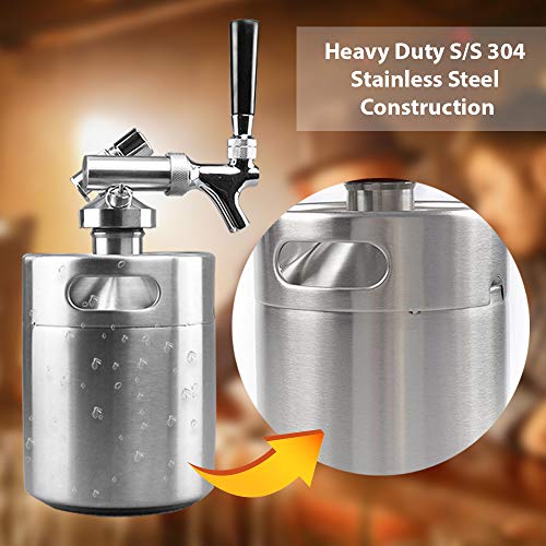 NutriChef PKBRTP50.5 Premium Keg Dispenser, One Size, Stainless Steel