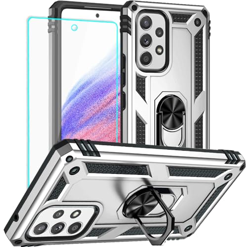 Coque Samsung Galaxy A53 5G antichoc armure argentée avec film HD