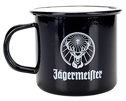 Preisvergleich Produktbild Jägermeister Krug Glas Metall Becher schwarz