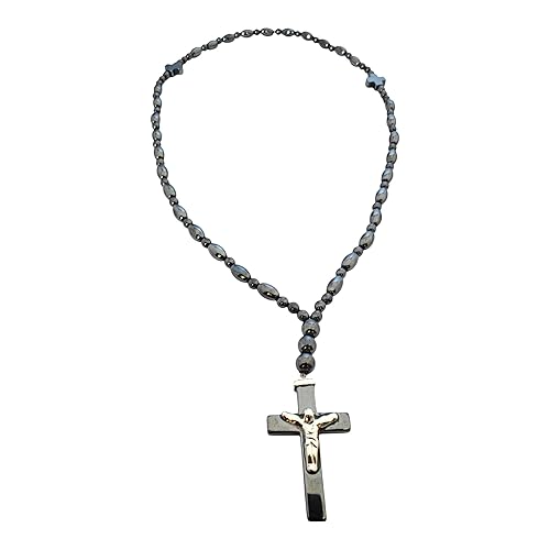 Iconsgr Handmade Hematite Stone Christian Orthodox Komboskoini, Prayer Rope with