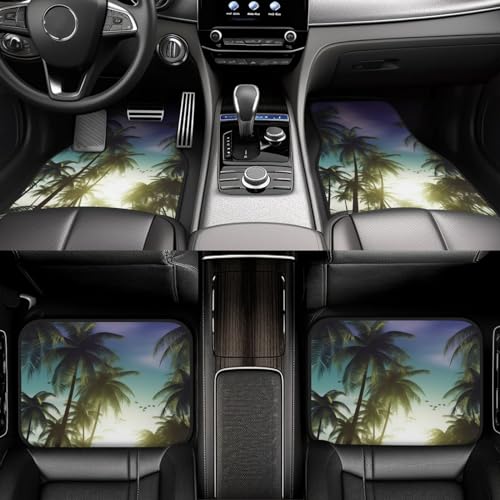 Tapis de sol universels pour voiture motif palmiers tapis robuste pour SUV