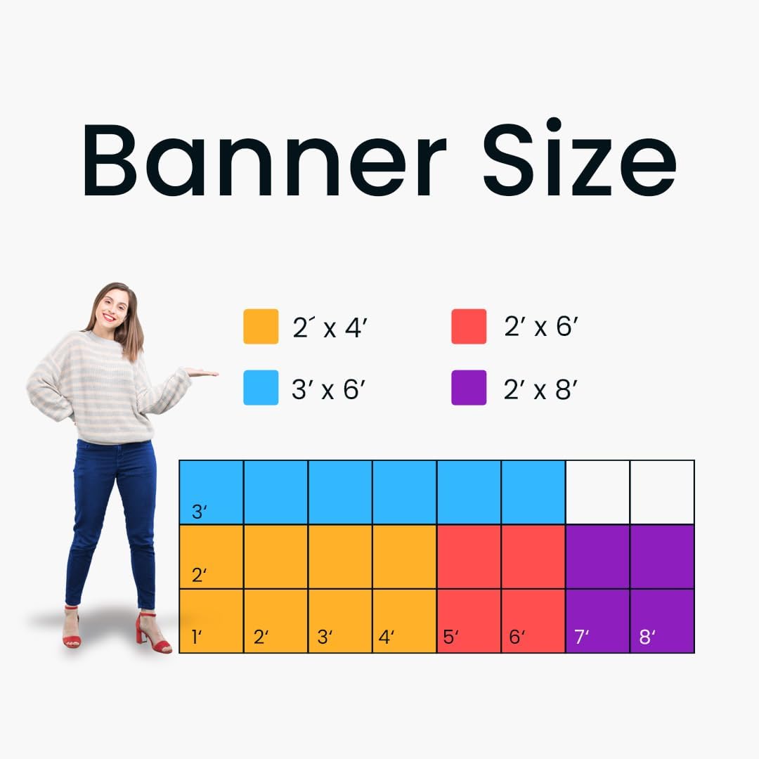 Customizable Vinyl Banner – Personalized Outdoor/Indoor Event Signage for Birthdays, Weddings, Graduations, Business Promotions – Lightweight, Durable, Weather-Resistant, Full-Color Printing (3'x5' / Vertical)