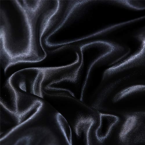 Ntbed Silky Satin Comforter Set Queen Black, Soft Lightweight Microfiber Luxury Sexy Quilted Bedding Sets With 2 Matching Pillow Covers For Summer Spring Autumn thumb #3