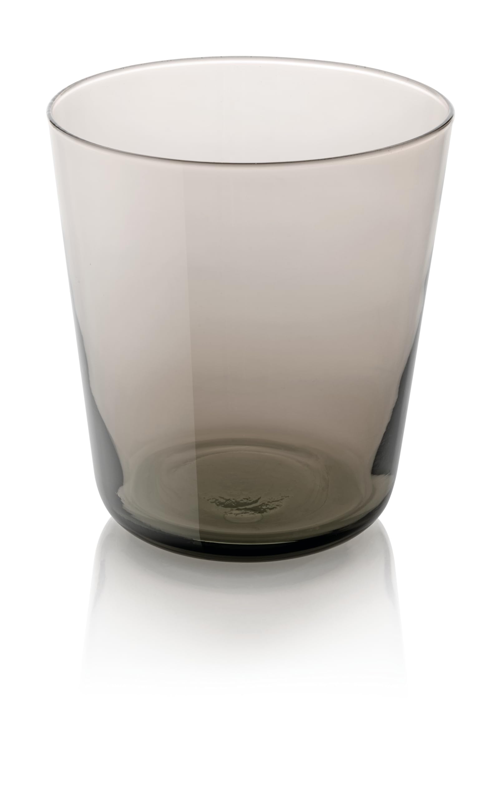 Set 6 bicchieri Everyday-Easy Bicchiere Acqua 34 cl Grigio dall'Elegante Design Colorato in Massa, H 9,5 cm Ø 8,8 cm, Vetro Made in Italy