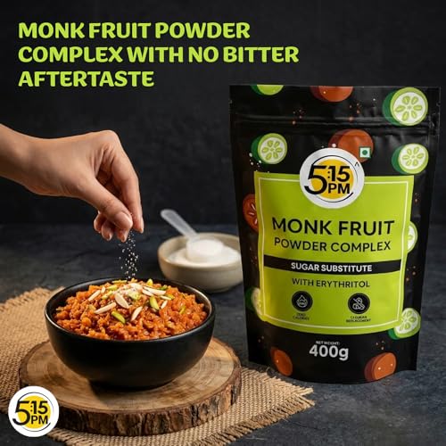 Image of 5:15PM MonkFruit Powder Complex with Erythritol 400g Pouch | Monk Fruit Powder Complex I MonkFruit I Monk Fruit For Cooking & Baking