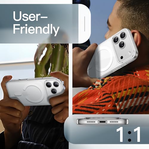 Image of JETech Magnetic Case for iPhone 17 Pro 6.3-Inch Compatible with MagSafe, Translucent Matte Back Slim Minimalist Shockproof Phone Cover (Frosted Clear)