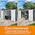 Sunjoy Outdoor Storage Shed 10 x 20 ft. Carport, Patio Metal Utility Large Storage Shed Garage with 2 Doors and 4 Vents, for Car, Truck, Bike, Garbage Can, Tool, Lawnmower, Dark Grey