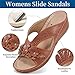 KOSEXMA Sandals for Women 2025, Platform Wedges Sandals Slip On Dressy Summer Comfortable Slides Floral Walking Shoes Lightweight Memory Foam Platform Summer Shoes