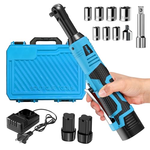 FULLYEA Cordless Electric Ratchet Wrench Set, 16.8V 3/8 cordless ratchet, 550 RPM, Variable Speed...