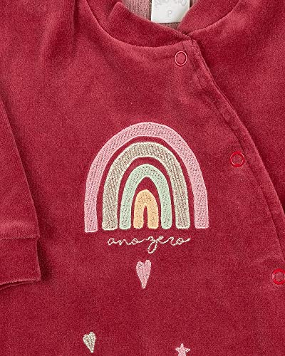 Macacao Bebe Plush Menina Bordado Arco Íris - Bordo M