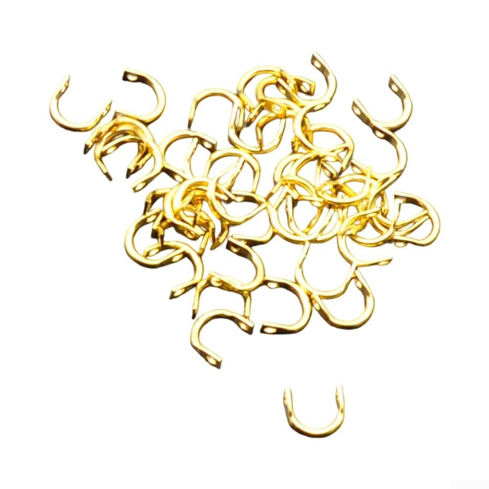 Marchfunny EasySpin 100pcs Fishing Spinnerbait Clevises DIY Components For Inline Spinners Spinner Making Tools Walleye Rigs Compatible With Wire And Lines(medium gold)