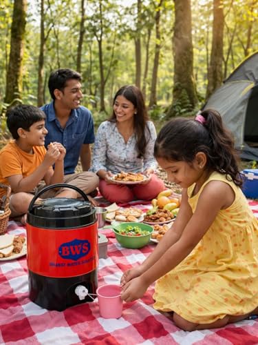 Image of Aqua Cool Water Jug | Long-Lasting Cooling up to 30 Hours | Heavy-Duty Insulated Water Container | BPA-Free Plastic | Leak-Proof Design | Red | 20 litres