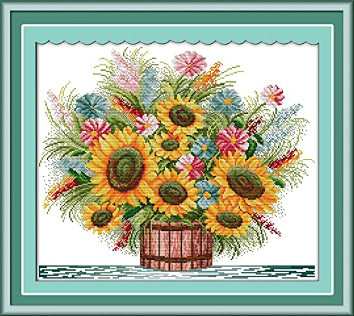 Peinture au diamant 5D kit broderie point de croix strass complet fleurs de tonneau 30x40