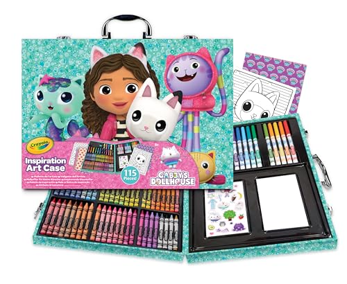 CRAYOLA - Mallette de l'Artiste Gabby et la Maison Magique, Kit Créatif avec 115 Pièces Assorties, Idéal pour le Dessin et le Coloriage, Cadeau pour...