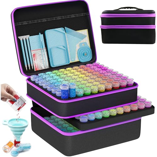 Image of ARTDOT 240 Slots Storage Container for Diamond Art Kits for Adults,Portable Bead Storage Boxes for Diamond Painting Accessories and Tools