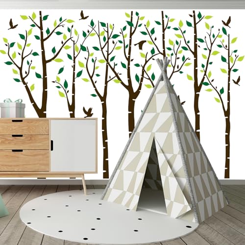 Vinilo decorativo gran árbol de bosque de abedul miniatura 4