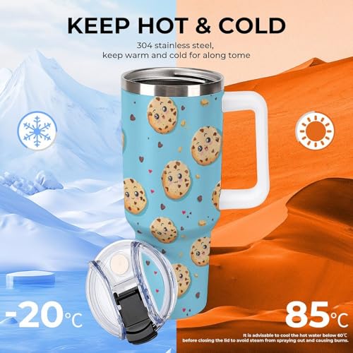 Termo de 40 oz de galletas de alta calidad, botella de agua duradera 4