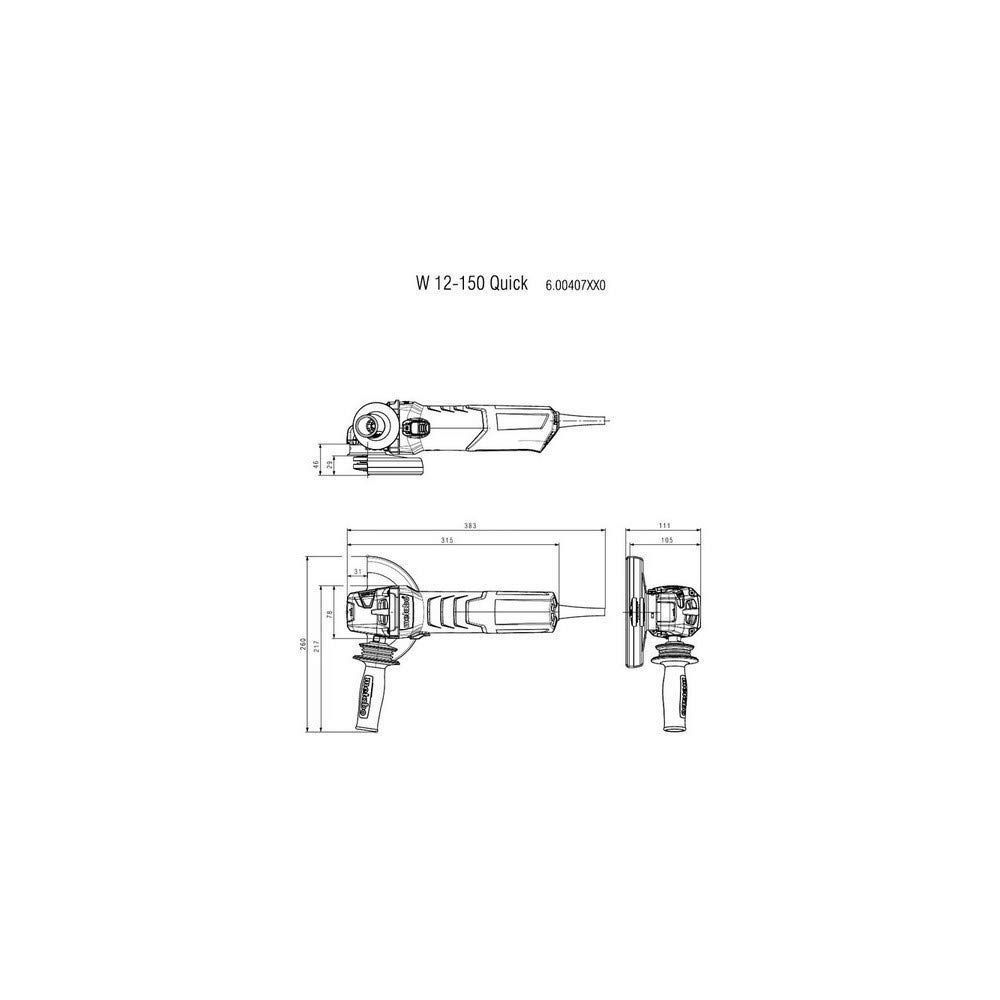 Metabo W 12-150 Quick - mini amoladora 1200 W disco 150 mm