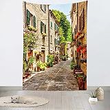 Loccor 6x9ft Italian Tapestry Photography Backdrop Tuscan Typical Street European Country Landspace