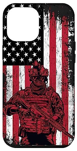 Custodia per iPhone 14 Plus Bandiera americana vintage militare - Per orgoglioso esercito veterano