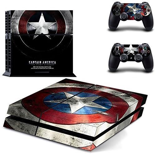 MightyStickers PS4 Console Designer Protective Vinyl Decal Covers for Sony PlayStation 4 and Controller Skins Stickers - Marvel Comics The Avengers 2 Movie Super Titan Heroes Age of Ultron Captain America Shield
