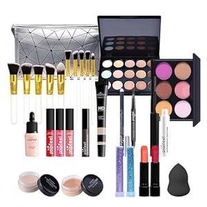 Make-up Sets, Multifunktion Schminkset, All-in-One Adventskalender Schminke, mit Lidschatten Palette, Lippenstift, Concealer, Eyeliner, Foundation und Pinsel, Für Bestes Schminke Geschenkset