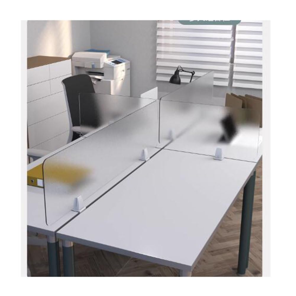 THKSGIV Desk Privacy Divider, 4pack Clear Desktop Partition Shield Acrylic Plastic Panel For Offices, Schools And Libraries(30X60CM)