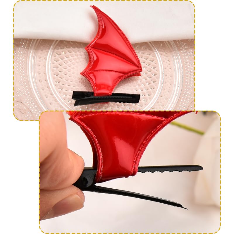 Accesorios de cabello alas de murciélago Halloween rojo miniatura 6