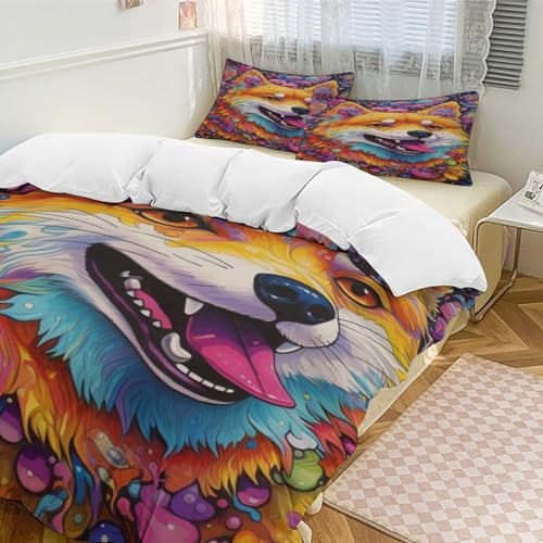 Housse de couette loup avec fermeture éclair finis les boutons cassés