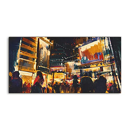 Image acrylique 100x50cm contre les murs vides du salon style Night City