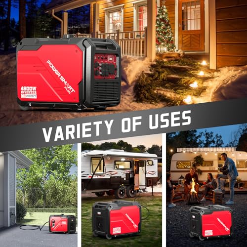 Image of PowerSmart 4800W Portable Inverter Generator,Parallel Ready&Electric Start Super Quite Gas Powered,RV Ready with 30A Outlet, EPA & CARB Compliant for Home Backup, Camping,Portable Power Station