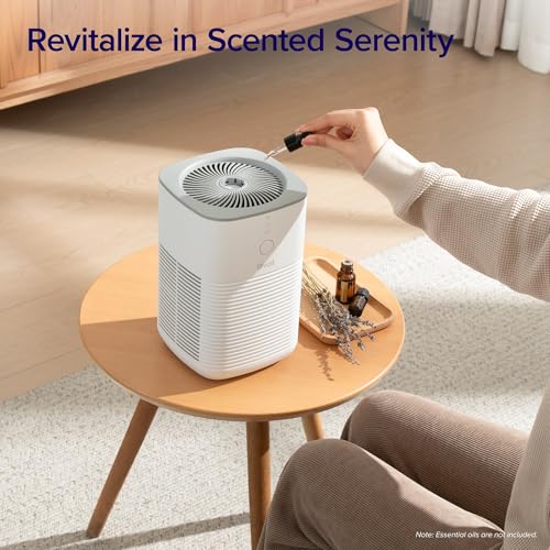 Image of LEVOIT Air Purifier for Home Bedroom,AHAM Verifide,Freshens Small Room with Aroma Pad,For Smoke,Pollen,Pet Dander,Odor,Dust,Office,Desktop,White,(Pack of 4)