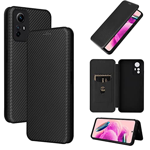 Xiaomi Redmi Note 12S 4G �P�[�X�A�����J�[�{���t�@�C�o�[ PU + TPU �n�C�u���b�h�P�[�X���S�ی�ϏՌ��t���b�v�P�[�X�J�o�[ Xiaomi Redmi Note 12S 4G �p(Black)