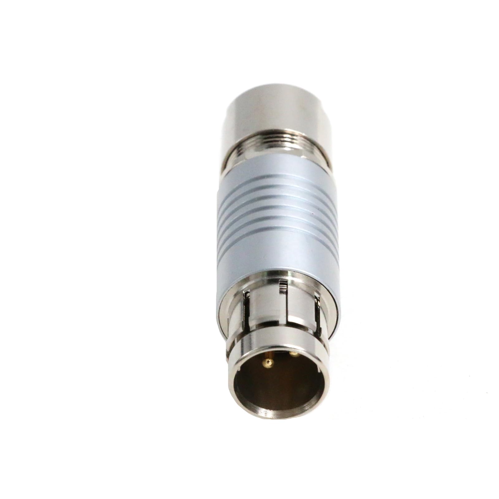 ZBLZGP Fischer S104 3 Pin Male Plug Circular Connector Mount Cable Solder Type Natural Chrome Plated Brass Without Bend Relief