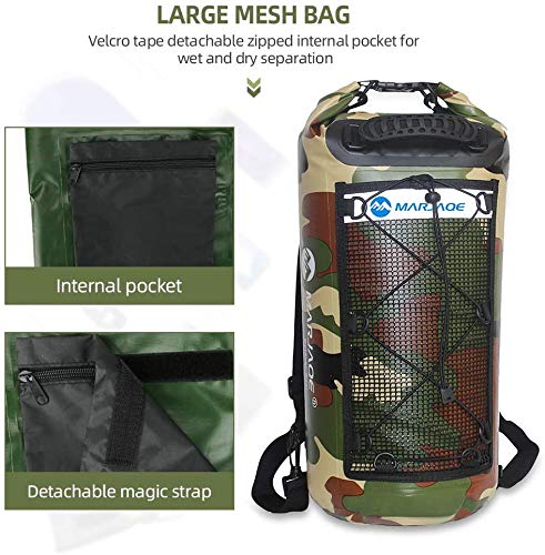 Waterproof Dry Bag, BicycleStore 25L Backpack Sack Storage Bag with Long Adjustable Shoulder Strap Large Mesh Internal Pouch Dry Wet Package for Kayaking Boating Canoeing Fishing Camping Snowboarding - Thumbnail 2