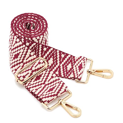 Image of Wide Shoulder Strap Adjustable Replacement Belt Guitar Style Crossbody Bag Handbag Strap Multicolor Canvas Straps(Wide:2in)(Color7)