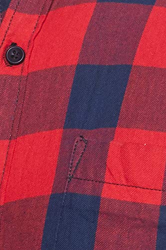 Image of Men's Red Cotton Full Sleeve Checkered Casual Shirt