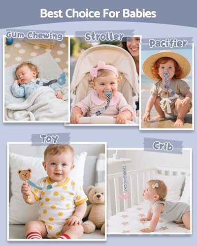 Image of ALVABABY Pacifier Clips 8 Pack Pacifier Binky Paci Holder Leashes for Teethers 8DP16A