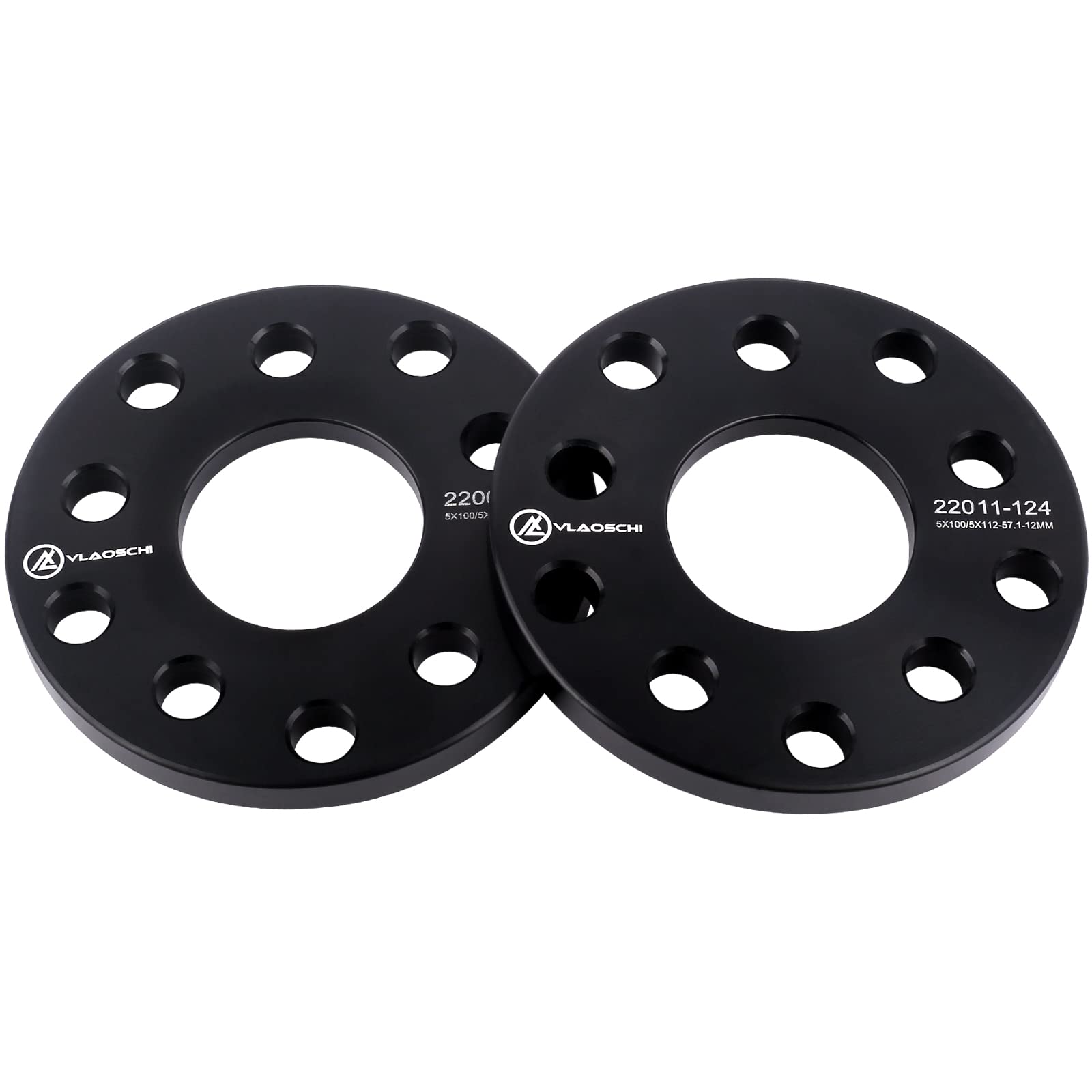 VLAOSCHI Black Forged 5x108 5x110 Wheel Spacers 1/2 Inch (12mm) Compatible with Ford Jeep-Jaguar-Chevrolet-Saab 5 Lug for Focus Taurus Renegade