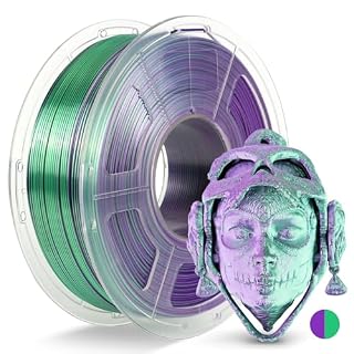 JAYO SilkデュアルカラーPLA 3Dプリンターフィラメント 1.75mm、1.1kg、パープルグリーン。